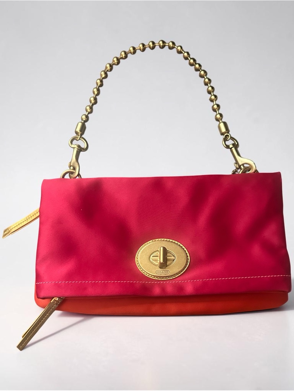 Coach Ashley Kiss-lock Clutch w/ Chain